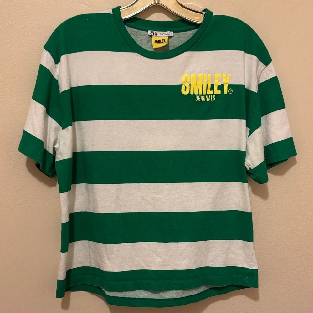 Zara Bold Striped Tee with Yellow Accent